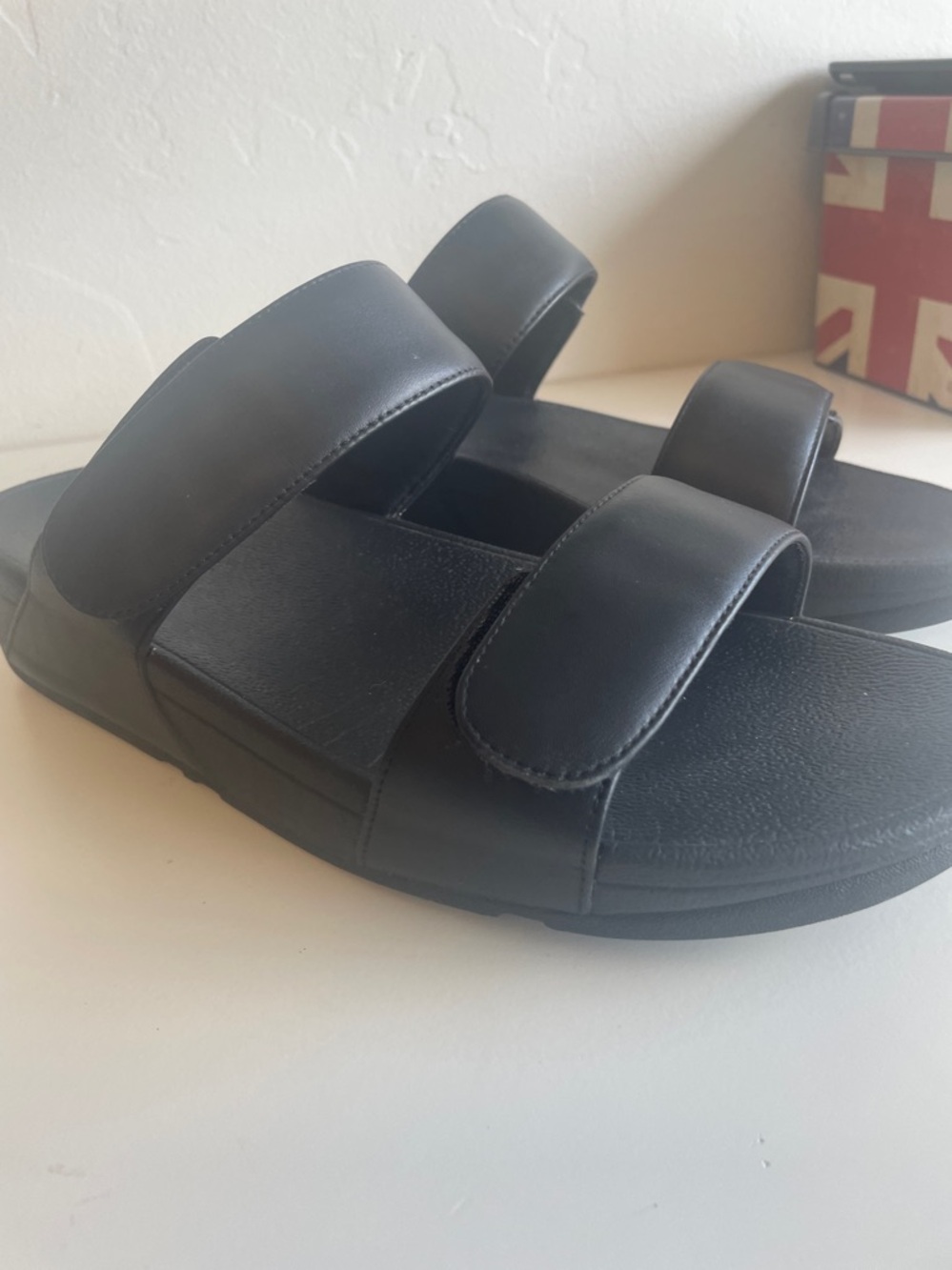 FitFlop Size 10 Black Lulu Adjustable Straps Slide Sandals - Picture 2 of 7